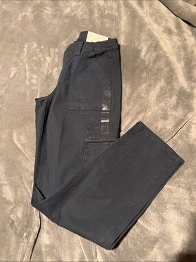 Women’s Navy Cargo 90’s straight Stretch Pants - Casual Utility Style